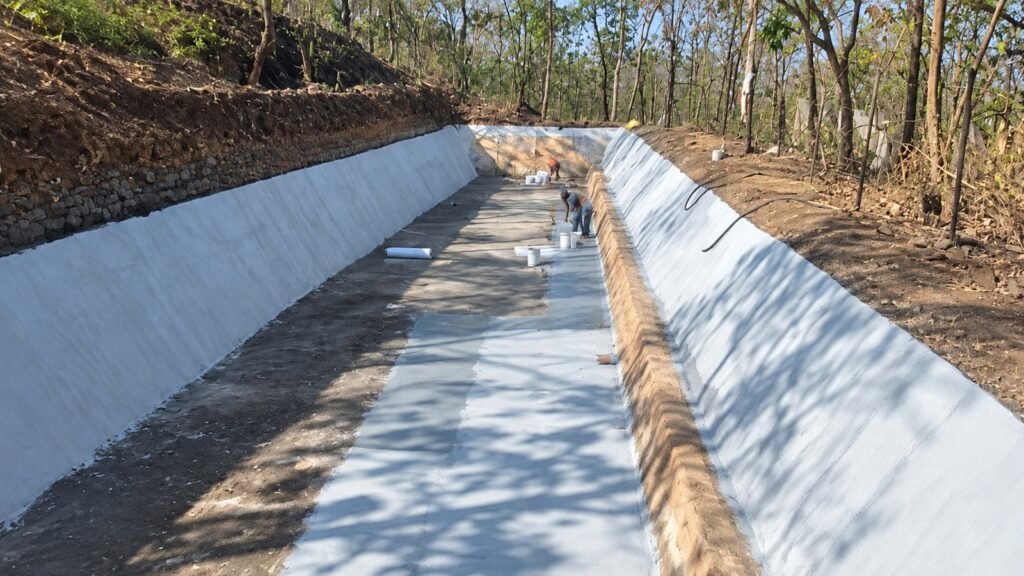 Waterproofing work in Pune for concrete water channel